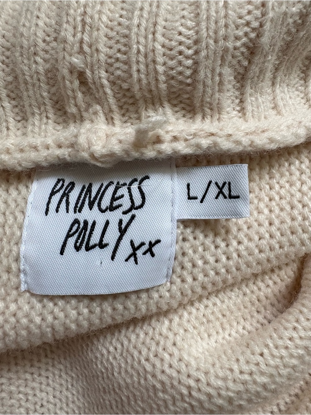 Princess Polly Cream Longline Duster Cardigan Ribbed Open Front Sweater L/XL - Picture 7 of 11